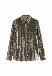 Next SEQUIN BUTTON UP TALL REGULAR FIT - Nööpidega pluus - gold