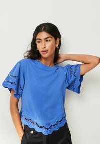 Next SHORT SLEEVE BRODERIE - Bluse - blue