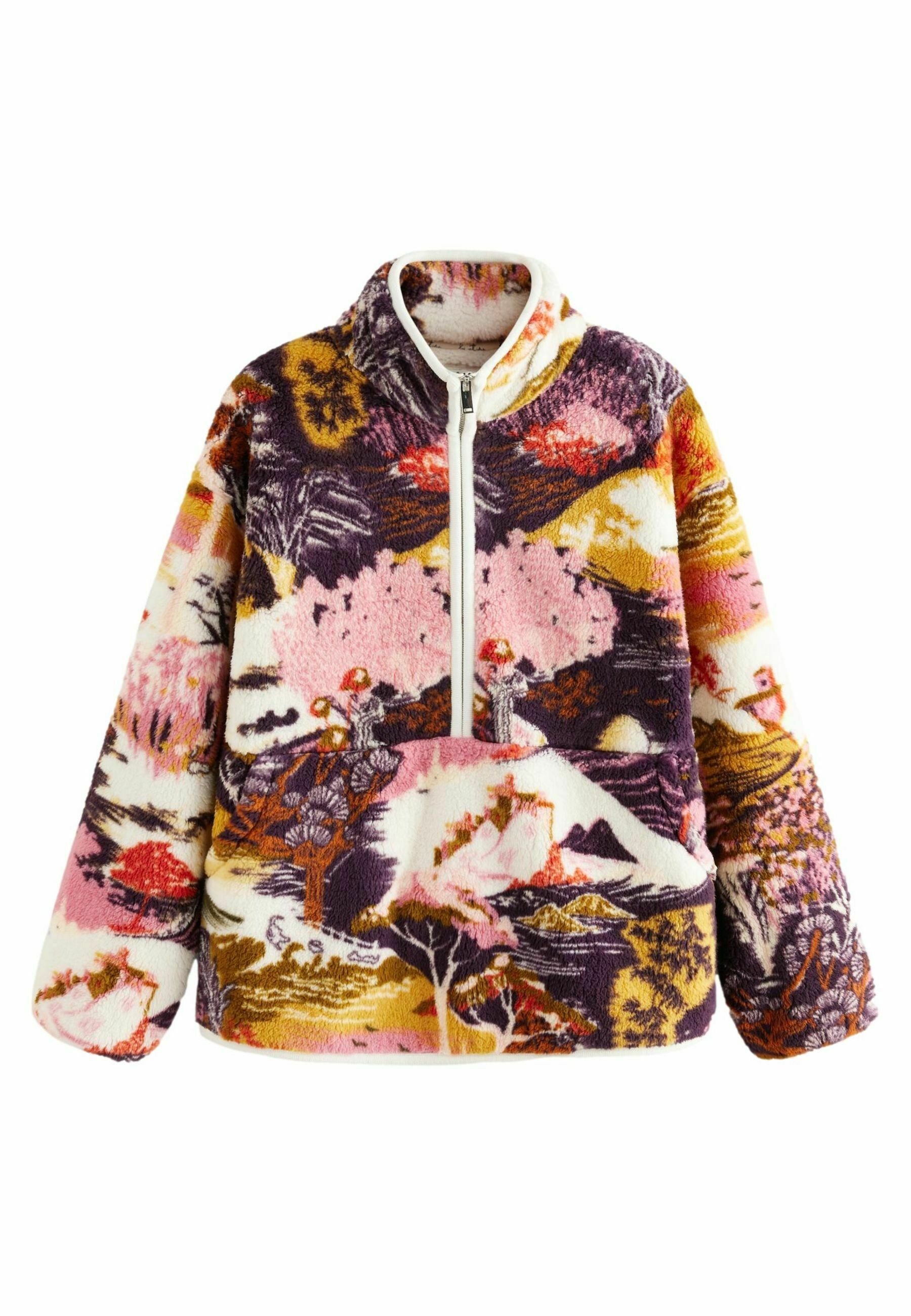 ジャケット・アウター Serendipity Next BORG HALF ZIP - Fleece jumper - purple garden print/multi