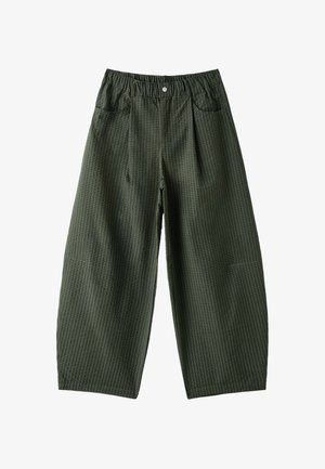 Stradivarius, CHECK PARACHUTE TROUSERS - Pantalon classique - green