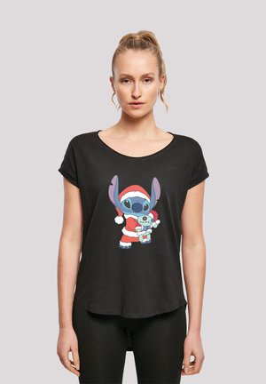 DISNEY LILO STITCH WEIHNACHTEN  PREMIUM FILM MOVIE TV COMIC F - Print T-shirt - black