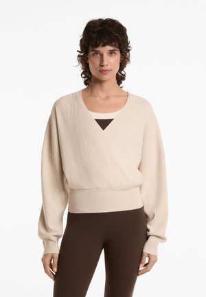 KNIT WRAP - Svetrík - beige