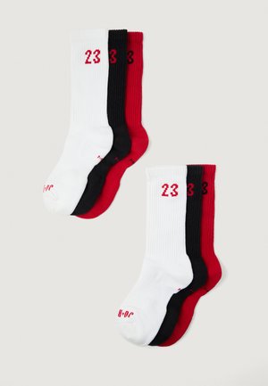 ESSENTIAL CREW 3 PACK UNISEX - Sportzoknik - red/black/white