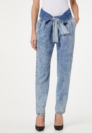 WITH BELT - Jeans a sigaretta - blue denim