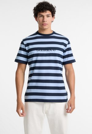 STRIPED - T-shirt print - blue