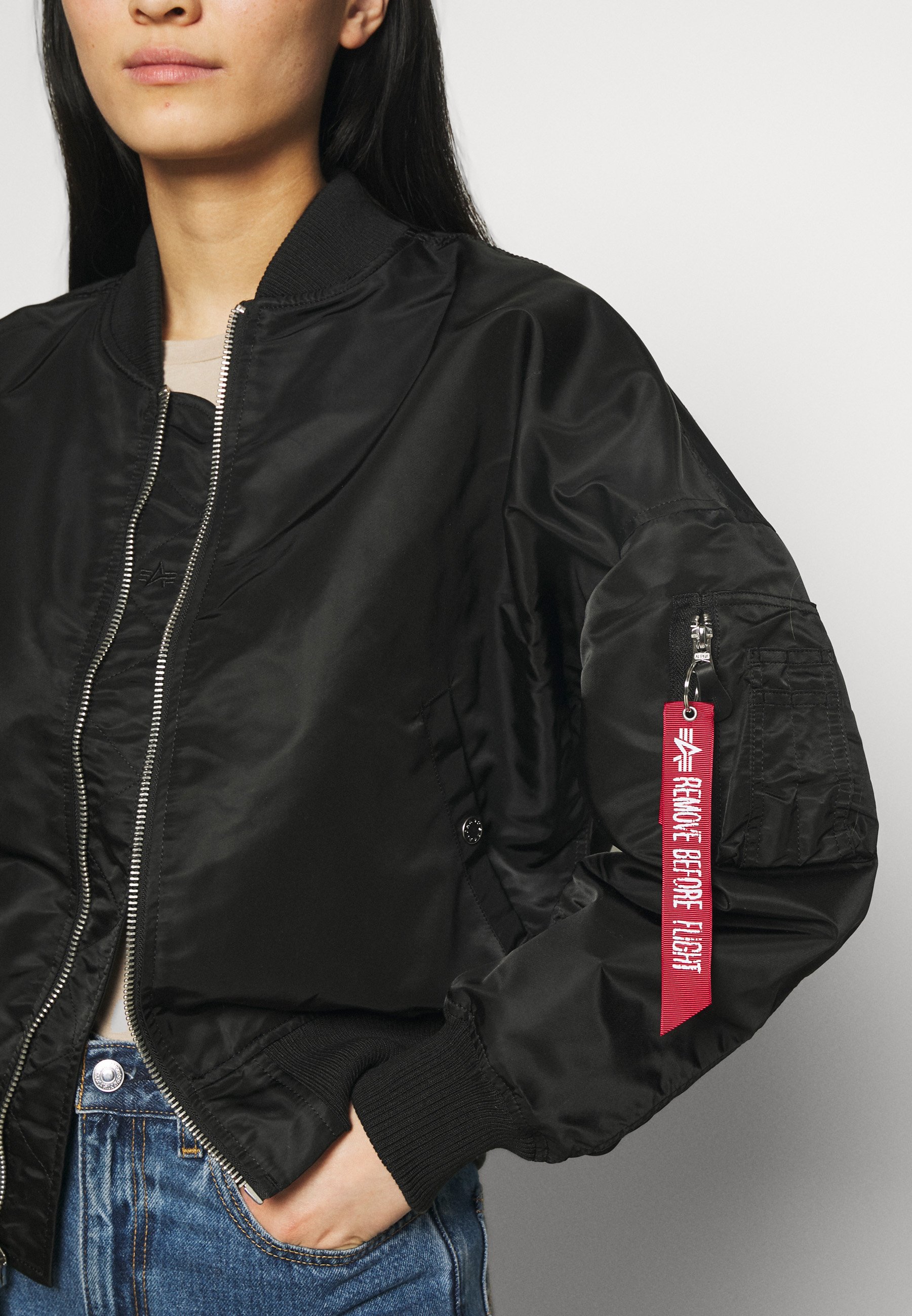 black bomber jacket alpha industries