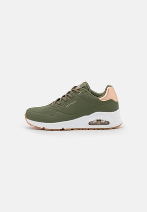 Skechers Sport UNO - Zapatillas - olive durabuck/rose gold trim