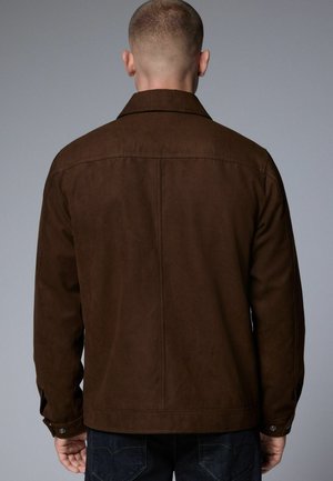 REGULAR FIT - Mākslīgās ādas jaka - brown