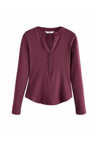 HENLEY REGULAR FIT - Majica z dolgimi rokavi - burgundy red