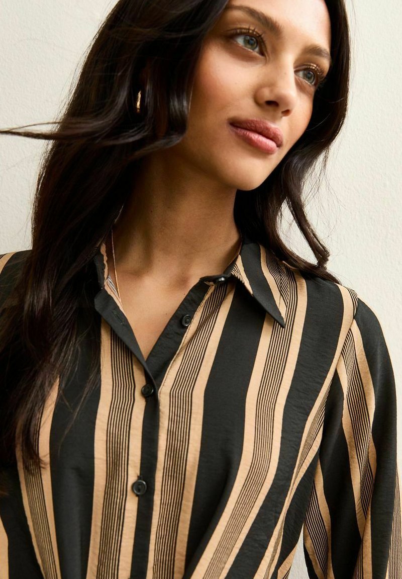 New Look STRIPED MIDI - Shirt dress - black pattern/black - Zalando New Look STRIPED MIDI - Shirt dress - black pattern/black - Zalando
