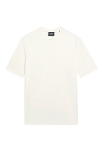 Cremefarvet t-shirt lavet af blød bomuld. Har en rund halsudskæring og korte ærmer. Diskret logo på venstre brystområde.