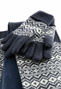 Next SET - Šála - navy blue fairisle pattern