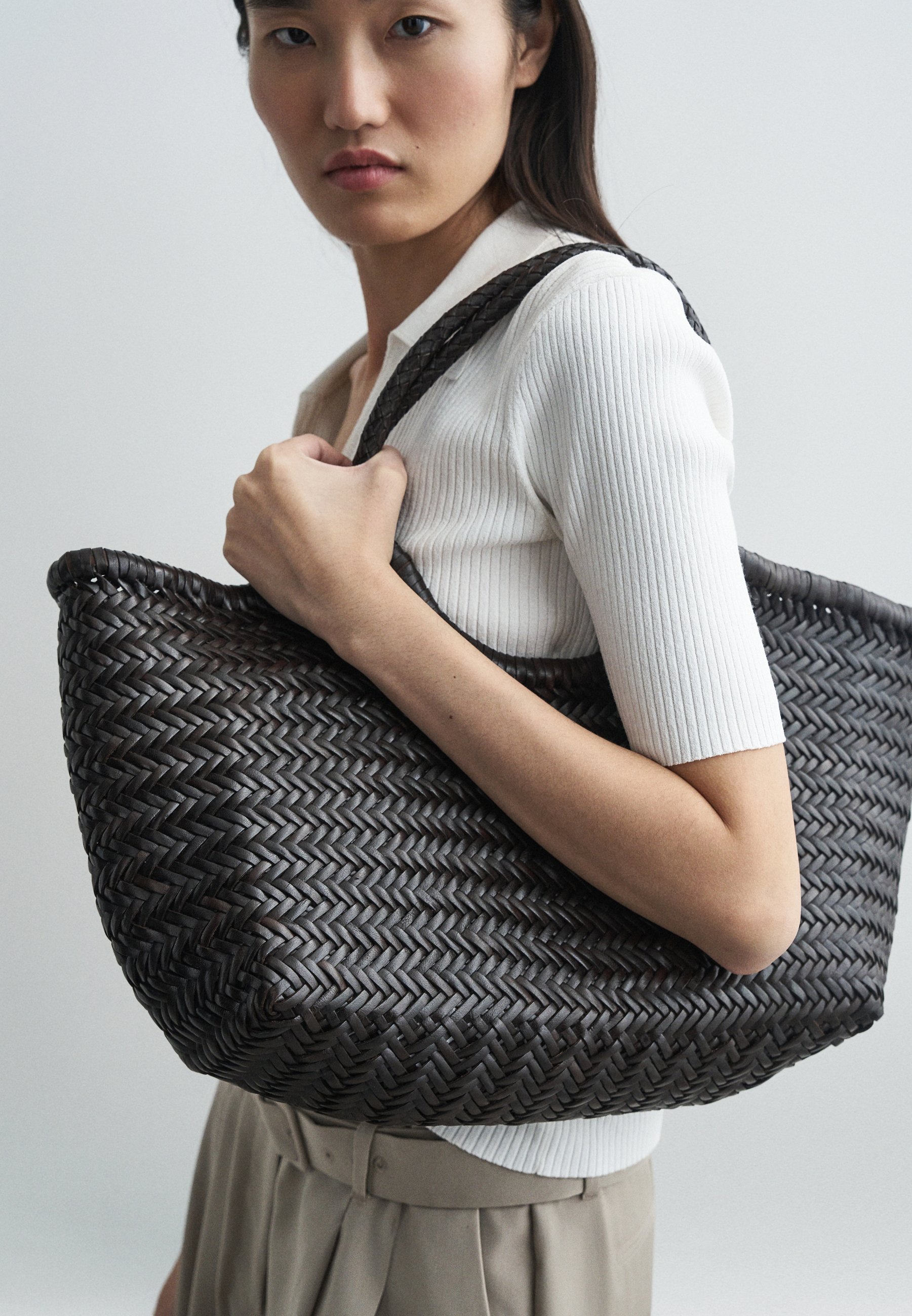 DRAGON DIFFUSION NANTUCKET BASKET BIG - Tote bag - dark brown