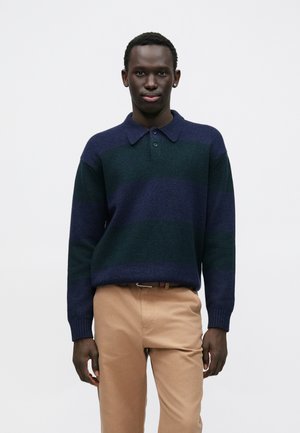 STRIPED - Strickpullover - pine green