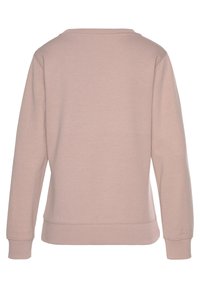 Lichtroze sweatshirt met een geribbelde ronde hals en manchetten, met een gladde, zachte textuur en een rechte zoom ter hoogte van de taille.