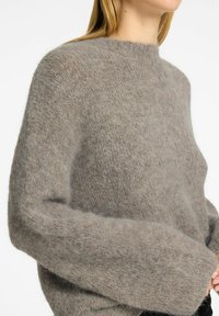 Selected Femme SLFGABELLA O NECK CAMP - Stickad tröja - steel gray