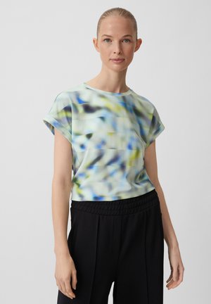 MIT STREIFEN DESIGN - T-shirt con stampa - blau