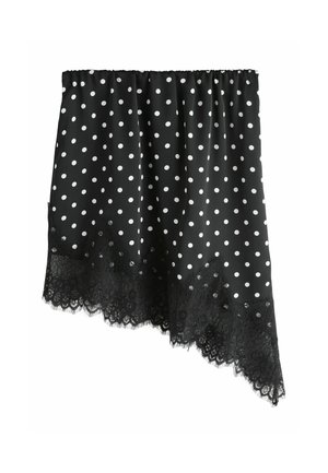 REGULAR FIT - ASYMETRIC  - sukňa v tvare A - black white spot