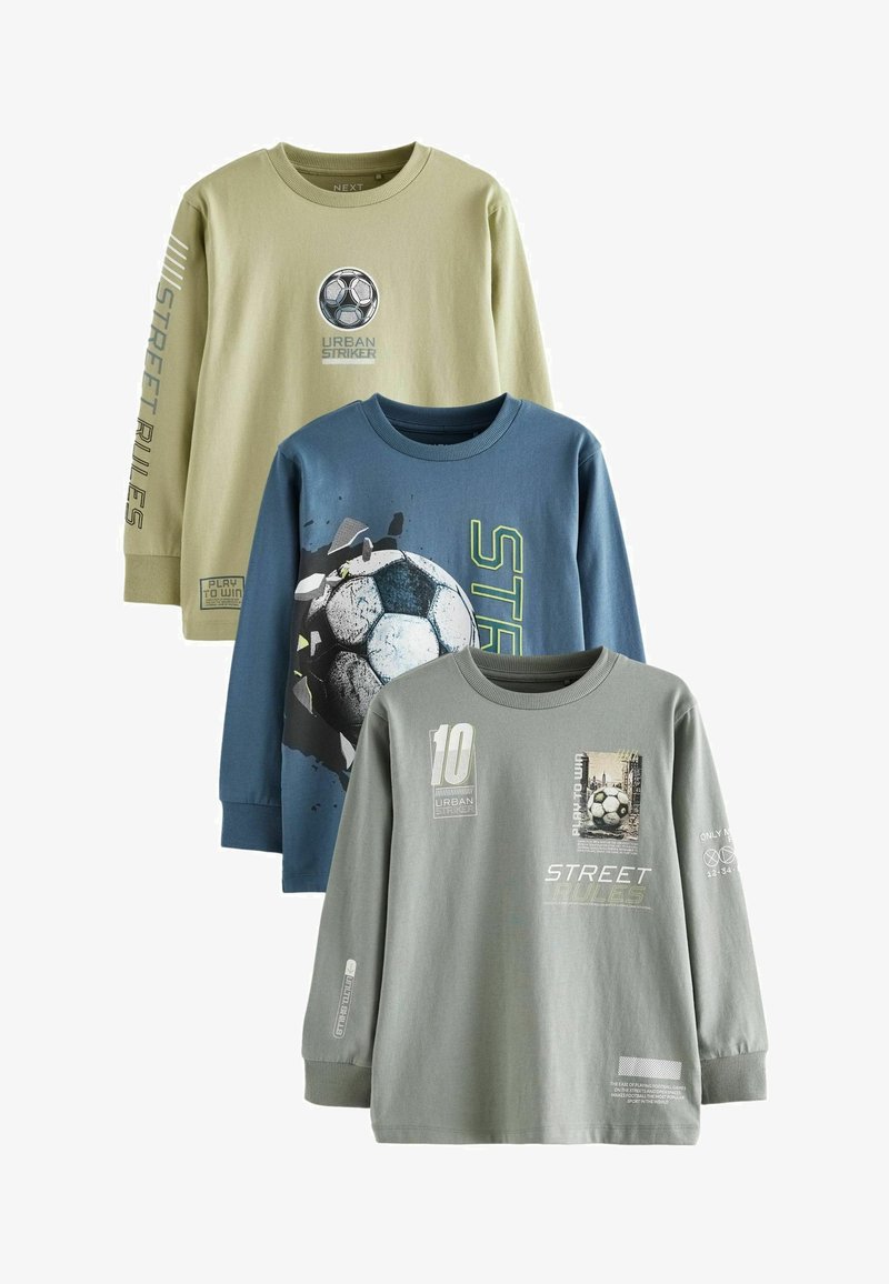 Next GRAPHIC 3 PACK REGULAR FIT - Pitkähihainen paita - green blue football
