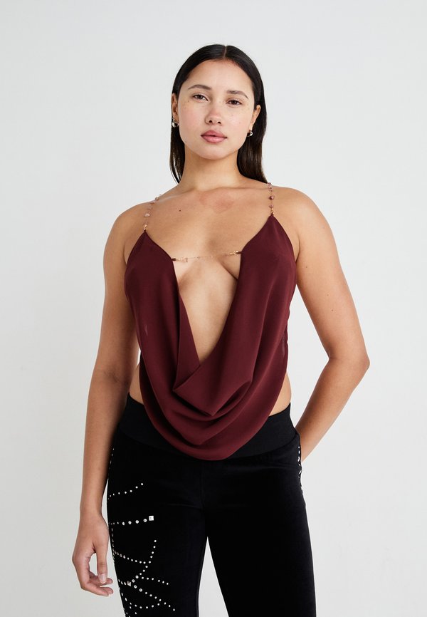 ASTERIA BACKLESS COWL  - Blouse - burgundy