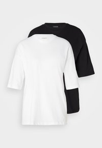 2 PACK - Lihtne T-särk - white/black