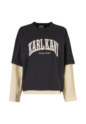 Karl Kani, KK COLLEGE OVERSIZED LAYERED LONGSLEEVE - Langærmet T-shirt - black off white