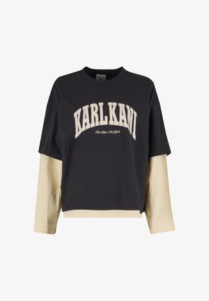 Karl Kani, KK COLLEGE OVERSIZED LAYERED LONGSLEEVE - Langærmet T-shirt - black off white