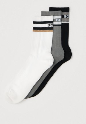 STRIPE 3 PACK - Socks - black/white/grey