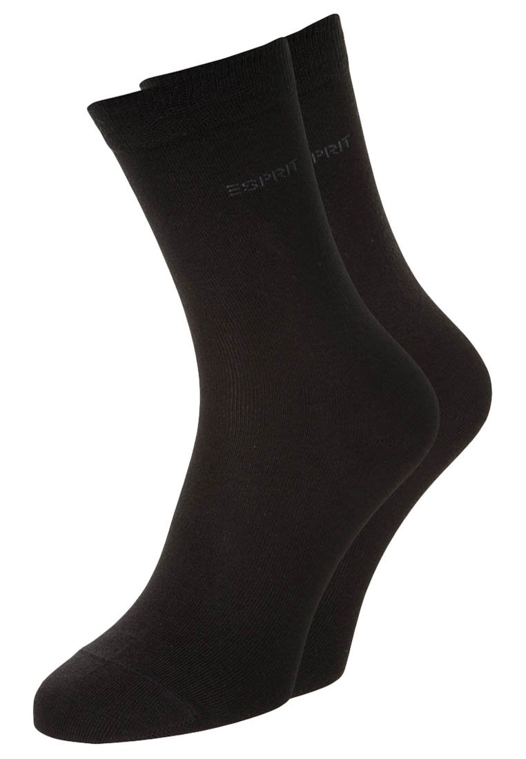 Schwarze Baumwollmischsocken. Sie verfügen über ein geripptes Bündchen, eine glatte Textur und dezentem Branding an der Seite, entworfen für Komfort und Langlebigkeit.