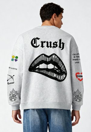TATTOO CRUSH PRINT OVERSIZED - Sweatshirt - mottled grey
