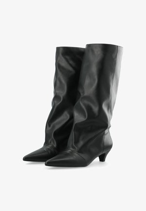 Bianco, KNEE-HIGH BOOTS BIAAMI KITTEN HEEL - Bottes - black