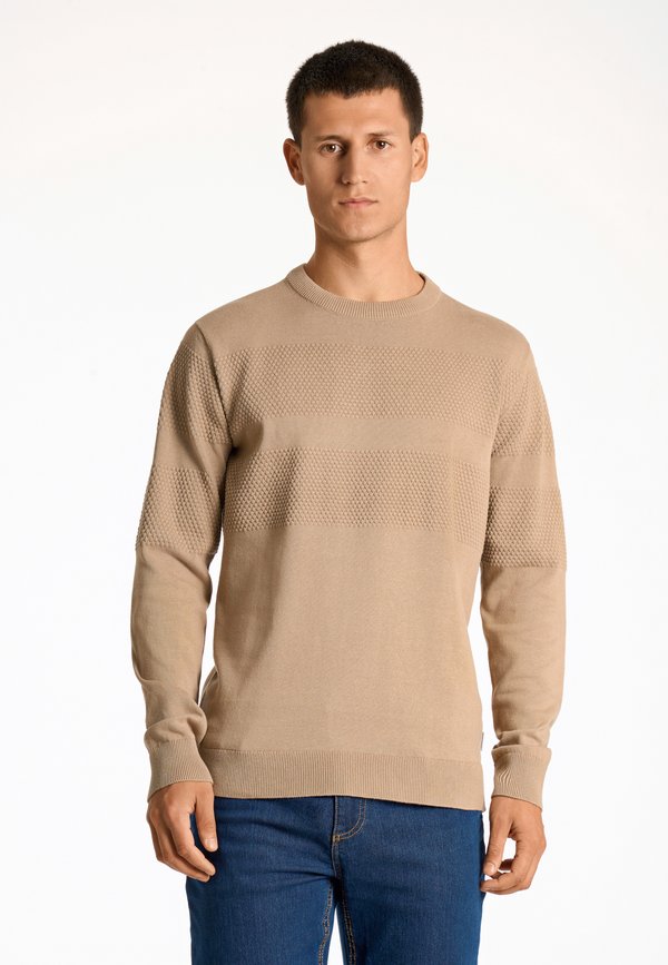 PURL O-NECK - Strickpullover - sand