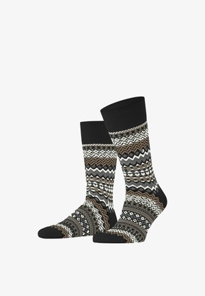 Burlington, FAIR ISLE SOCKEN - Socken - black