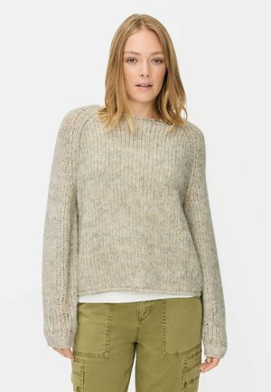 RUNDHALSAUSSCHNITT - Strickpullover - light grey