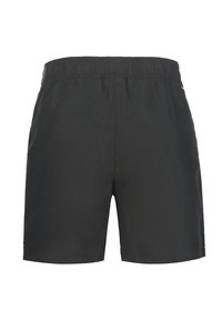 Shorts neri con elastico in vita, taglio dritto, texture liscia e senza tasche o motivi visibili. Design semplice e minimale.