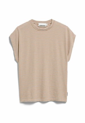 ARMEDANGELS, SLUB JERSEY STRIPE  - T-Shirt print - oatmilk-cinnamon dust