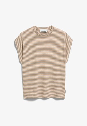 ARMEDANGELS, SLUB JERSEY STRIPE - T-shirt print - oatmilk-cinnamon dust
