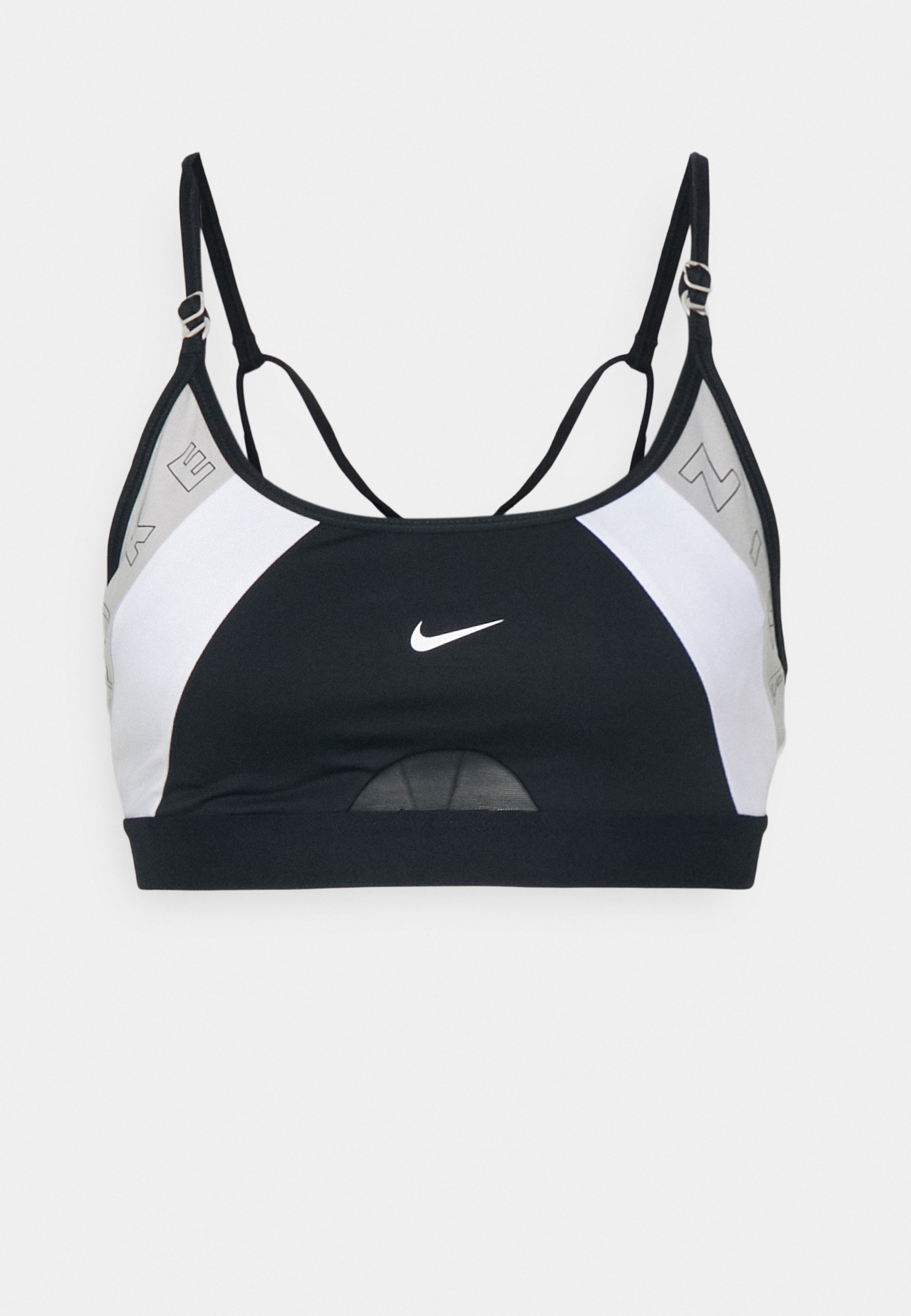Nike Performance INDY LOGO BRA - Sport-bh met medium support -  black/white/iron/zwart - Zalando.nl