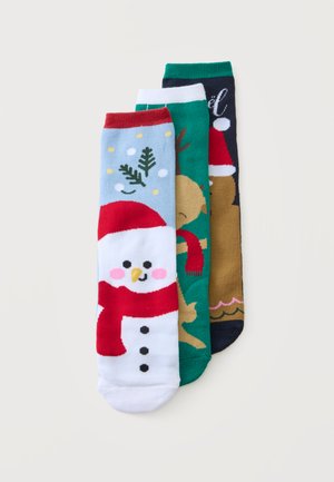 ONLY, ONLCHRISTMAS HEAVY 3 PACK - Socks - off-white/multi-coloured
