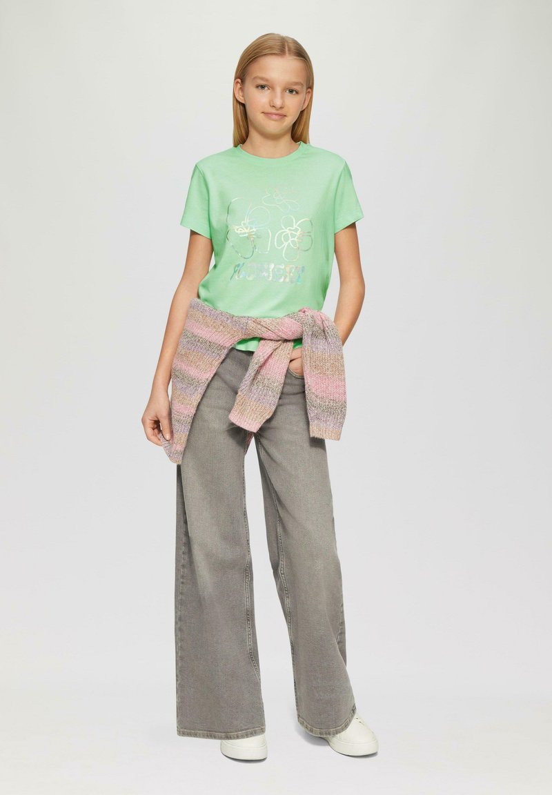 s.Oliver MIT FOLIEN - T-shirt print - ozeangrün