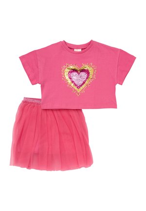 miss BEKLEIDUNG HERZ XT SET - A-line skirt - pink c