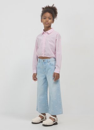 Calliope RICAMI FIOCCHI - Jeans a zampa - blu denim chiaro