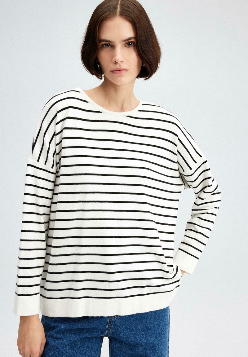 Touché Privé - STRIPED - Jersey de punto - ecru, Ampliar