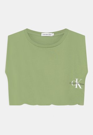 MONOGRAM OFF PLACED CAP - Camiseta estampada - flourishing green