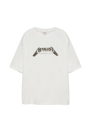 PULL&BEAR, RELAXED FIT METALLICA - T-SHIRT - T-shirt con stampa - white