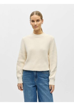 Striktrøje - white sand