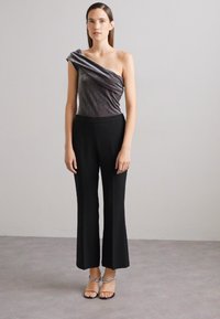 Agolde BREE BANDED BODYSUIT - Apdrukāts T-krekls - shark/gunmetal