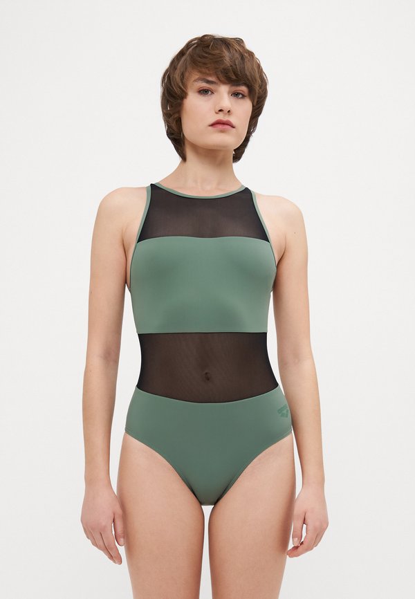 WOMENS SWIMSUIT VENT BACK - Badeanzug - sage