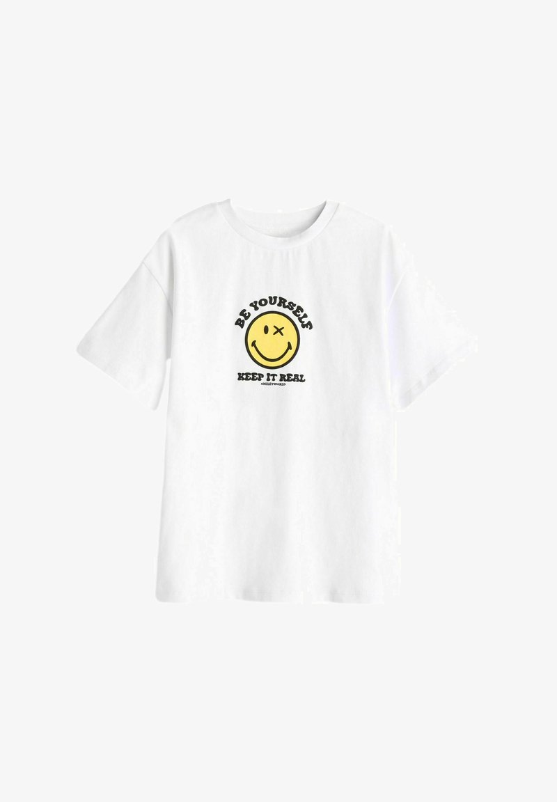 Next SMILEY WORLD PLACE BE CHARITY - REGULAR FIT - Trükipildiga T-särk - white