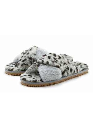 Hausschuh - grau-leo